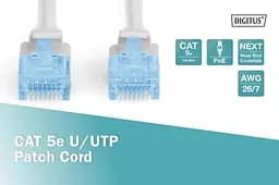 Патч-корд Assmann CAT 5e U-UTP, Cu, PVC AWG 26/7, довжина 5 м DK-1511-050 Gray - мініатюра 4