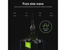 Перетворювач напруги інвертор Green Cell 12 V на 230 V 1000 W/2000 W чиста синусоїда - мініатюра 7