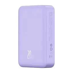 Зовнішній акумулятор бездротовий Baseus Magnetic Mini Wireless Fast Charge Power Bank 20000 mAh 20 W фіолетовий - мініатюра 3