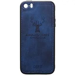 Чохол-накладка Toto Deer Shell With Leather Effect Case Apple iPhone 5/5s/SE Dark Blue