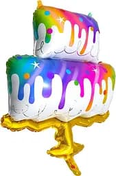 Фольгована кулька Mcolour Balloon Торт з Золотою Підставкою 60x87см наповнення повітрям або гелієм для тематичних вечірок - мініатюра 2