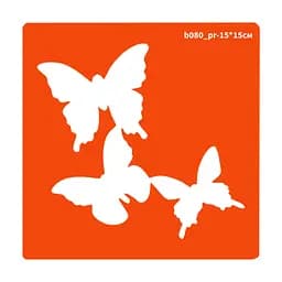 Трафарет для био-папы Бабочки b080_pr-15*15см, размер 15х15см