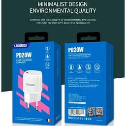 Зарядний пристрій смартфона KAKUSIGA KSC597 20 W fast charger QC3.0 + кабель 3 А - мініатюра 5
