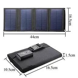 Складаний сонячний зарядний пристрій Solar Powerbank 20W MP04B Чорний - мініатюра 2