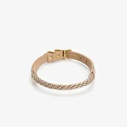 Шкіряний нашийник з канатиком для собак "Caviar Terra" XS бежевий (обхват шиї 25-30см) - мініатюра 3