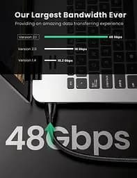 Кабель відео Ugreen HDMI 2.1 8K 3D 48Gbps HDR 1М Black (HD140) - мініатюра 3