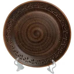 Тарілка обідня Український глиняний посуд молочена кераміка 26 см