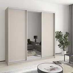 Шкаф-купе трехдверный MebelStar Стандарт AL 2ДСП/Зеркало 210x45x240 см Кашемир (MBS-1548)