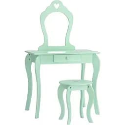 Туалетный столик Chomik ELSA с зеркалом + бирюзовый стул.