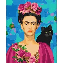 Картина по номерам на підрамнику Brushme Фріда з кішкою