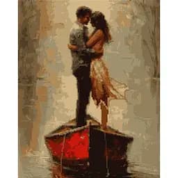 Алмазна мозаїка Santi Двоє у човні, 40x50 см на підрамнику (956064)