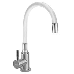 Змішувач для кухні Armata SUS-011 white з силіконовим виливом CH6562 Нержавіюча сталь