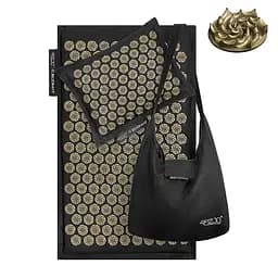 Коврик акупунктурный 4FIZJO Eco Mat Аппликатор Кузнецова с подушкой 68 x 42 см Black/Gold 4FJ0179 (P-5907739311566)