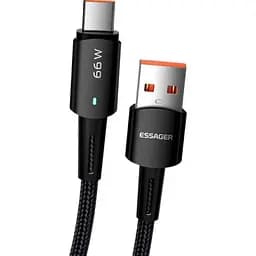 Кабель быстрой зарядки 6 А 66 ватт ESSAGER Sunset cable Type-C 50 см черный (EXCT-CGB01)