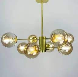 Стельова люстра на 6/8 та 12 плафонів у корпусі золотого кольору | Арт. K 20 | Line F