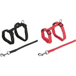 Шлея с поводком для кошек Trixie нейлон светоотражающая 18-35х1х130 см 1 наб., в ассортименте