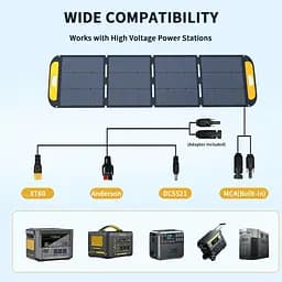 Сонячна панель Vtoman 200W 48V IP67 MC-4/Anderson/XT60/DC5521 - мініатюра 8
