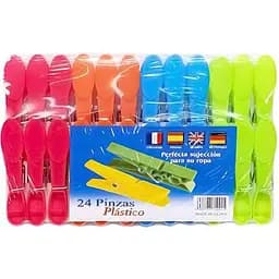 Прищіпки для білизни пластикові "Кольорові" 24 шт, 8 см 083, 24 шт.