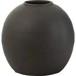 Ваза J-line черного матовая круглая из бетона (15324)