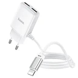 Адаптер зарядний HOCO Lightning cable Real power C82A білий