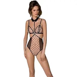 Боди с открытой грудью Passion DOMINICA Body XXL/XXXL beige воротник-чокер корсет