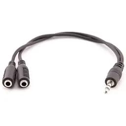 Кабель-переходник Atcom 3.5 мм M - 2x3.5 мм F 10 см черный (16850)