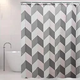 Шторка для ванной комнаты Stenson R89756, 180х180 см серо-розовая (26236)