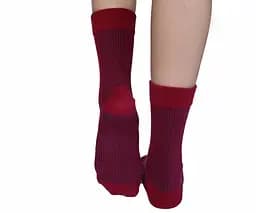 Високі шкарпетки у смужку безшовні якісні 100% ORGANIC cotton JILL ANTONY малинові 38-40 - мініатюра 2
