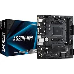 Материнська плата ASRock A520M-HVS (AM4/A520, 2xDDR4, PCIex16, D-Sub/HDMI, 4xSATAІІІ, M.2, GLan, 8ch, mATX) - мініатюра 2