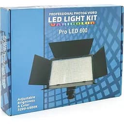 Прожектор  Voltronic YT39922 600 LED для фото та відео 3200-6000К 210x125 мм Box - мініатюра 3