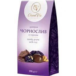 Цукерки Chocco Via Чорнослив з волоським горіхом в глазурі 200 г