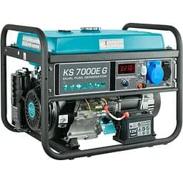 Генератор Синхронный KonnerSohnen KS 7000E G, 230В, 5.5кВт, электростартер, 77.2кг/5000 Вт/Газ+бензин (KS7000EG)