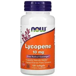 Натуральна добавка NOW Lycopene 10 mg, 120 капсул