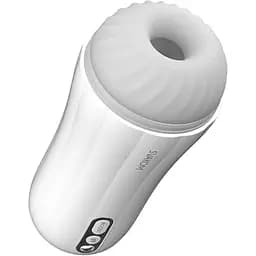 Мастурбатор с вибрацией Svakom Robin White, ультрамягкий рукав, функция Boost, LED-экран