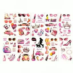 Набір дитячих тимчасових тату Pink Fresh Tattoo pink-tatoo-set-10, 12х6 см