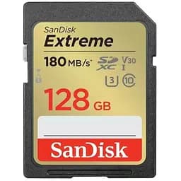 SanDisk Карта памяти SD 128GB C10 UHS-I U3 R180/W90MB/s Extreme V30