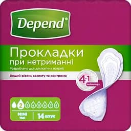 Урологічні прокладки Depend Active-Fit Mini 84 шт. (6 уп. х 14 шт.) - мініатюра 2