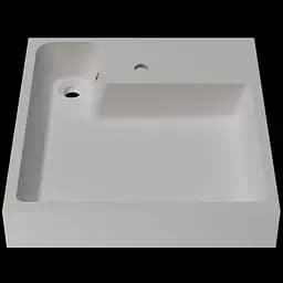 Раковина матова над пральною машиною Amidicon Breeze 60 600x600 з литого каменю BREEZE_60_MAT, Білий матовий