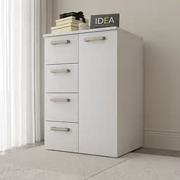 Комод на 4 шухляди з дверима Idea ТКБ-363 Білий