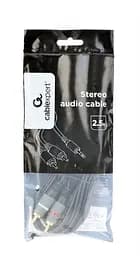 Аудіо-кабель Cablexpert 2хRCA - 3.5 мм (M/M), 2.5 м, чорний (CCA-352-2.5M) - мініатюра 2