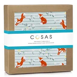 Пелюшки фланелеві Cosas Fox Flowers 100х120 см (FlannelDiapers_FoxFlowersLineSky_100x120) - мініатюра 2