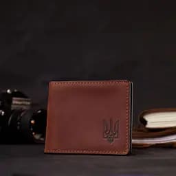 Шкіряна обкладинка на посвідчення учасника бойових дій Grande Pelle 11663 коричневий - мініатюра 6