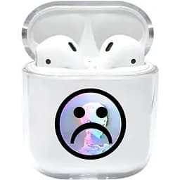 Прозорий силіконовий чохол Apple AirPods із малюнком - SAD (KAP1119)