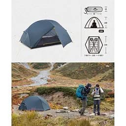 Намет двомісний легкий Naturehike Mongar UL NH19M002-J (Темно-синій) - мініатюра 9