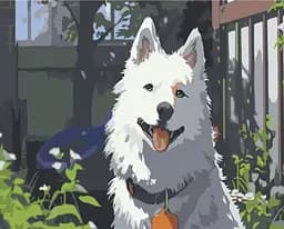 Набор для росписи по номерам Белый весельчак, Strateg, 30x40 см, LY61