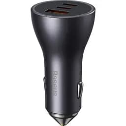 Автомобільний зарядний пристрій Baseus Golden Contactor Pro Triple Fast Charger Car Charger 65W U+C+C Dark Gray [CGJP010013] [77944] - мініатюра 2