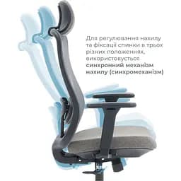 Офісне крісло OfficePro Wave OC599-B-DG-DG Black/Dark Gray [148648] - мініатюра 8