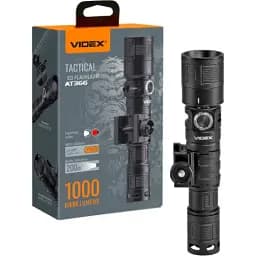 Ліхтар ручний Videx AT366, Black, 1000 Лм, 5000K, до 200 м, 5 режимів роботи, лінзи із загартованого скла, світлодіод Luminus SST40 (10 Вт) + CREE XPE RED, акумулятор (Li-ion 18650 2200mAh), Type-C, IP66 (VLF-AT366) - мініатюра 3