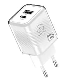 Зарядное устройство WUW 20 Вт адаптер блок питания WUW C226 QC3.0 USB Type-C Белый