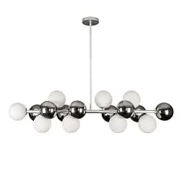 Люстра стельова Levistella 7841020-16 GAB+BKWH (S), метал, 16 плафонів, сріблястий/чорно-білий, сучасний стиль для дому